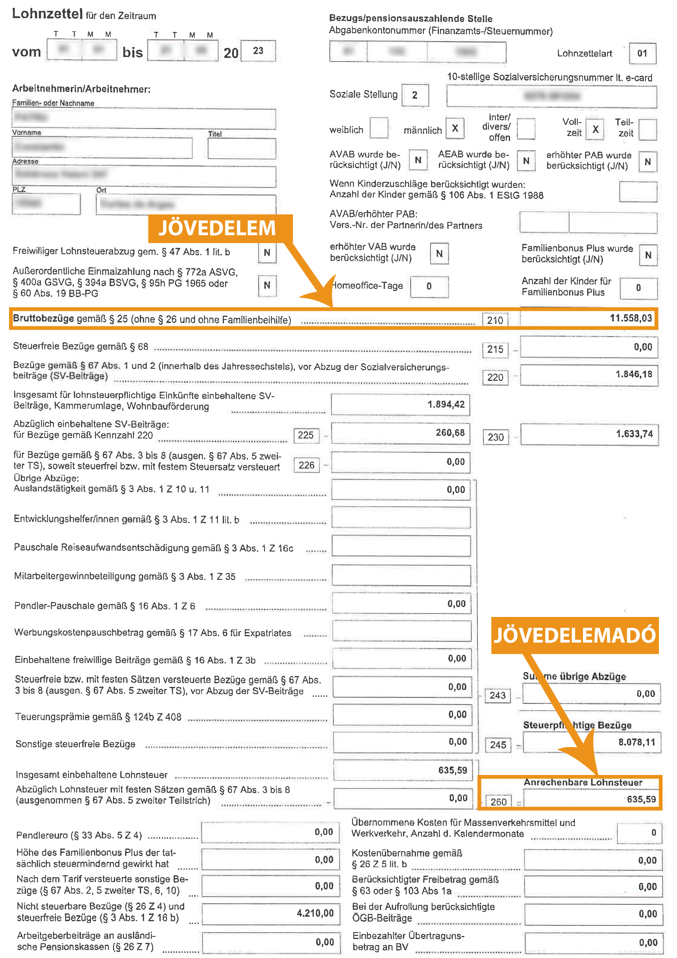 Térítse vissza adóját Ausztriából - Lohnzettel