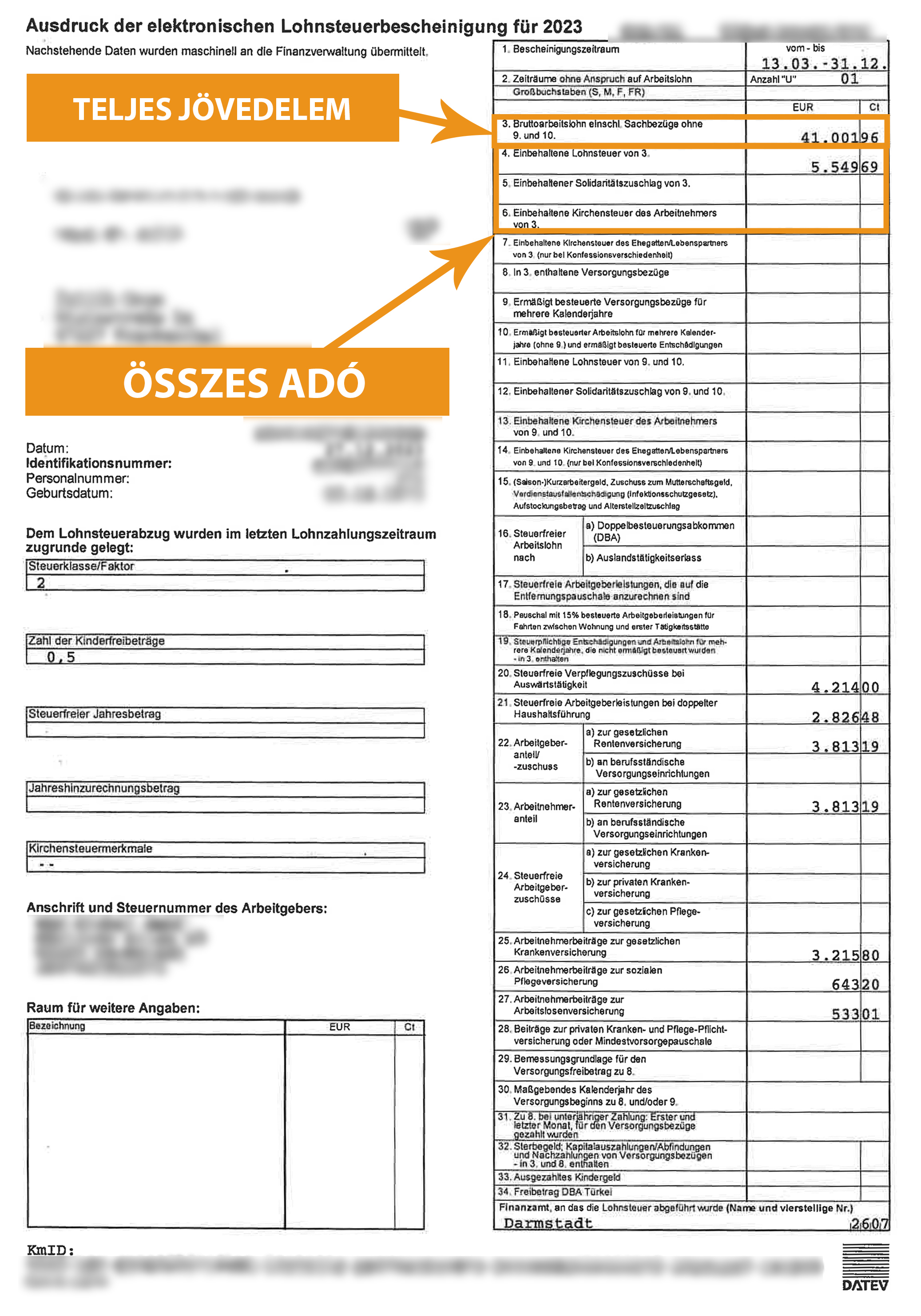 Térítse vissza adóját Németországból - Lohnsteuerbescheinigung
