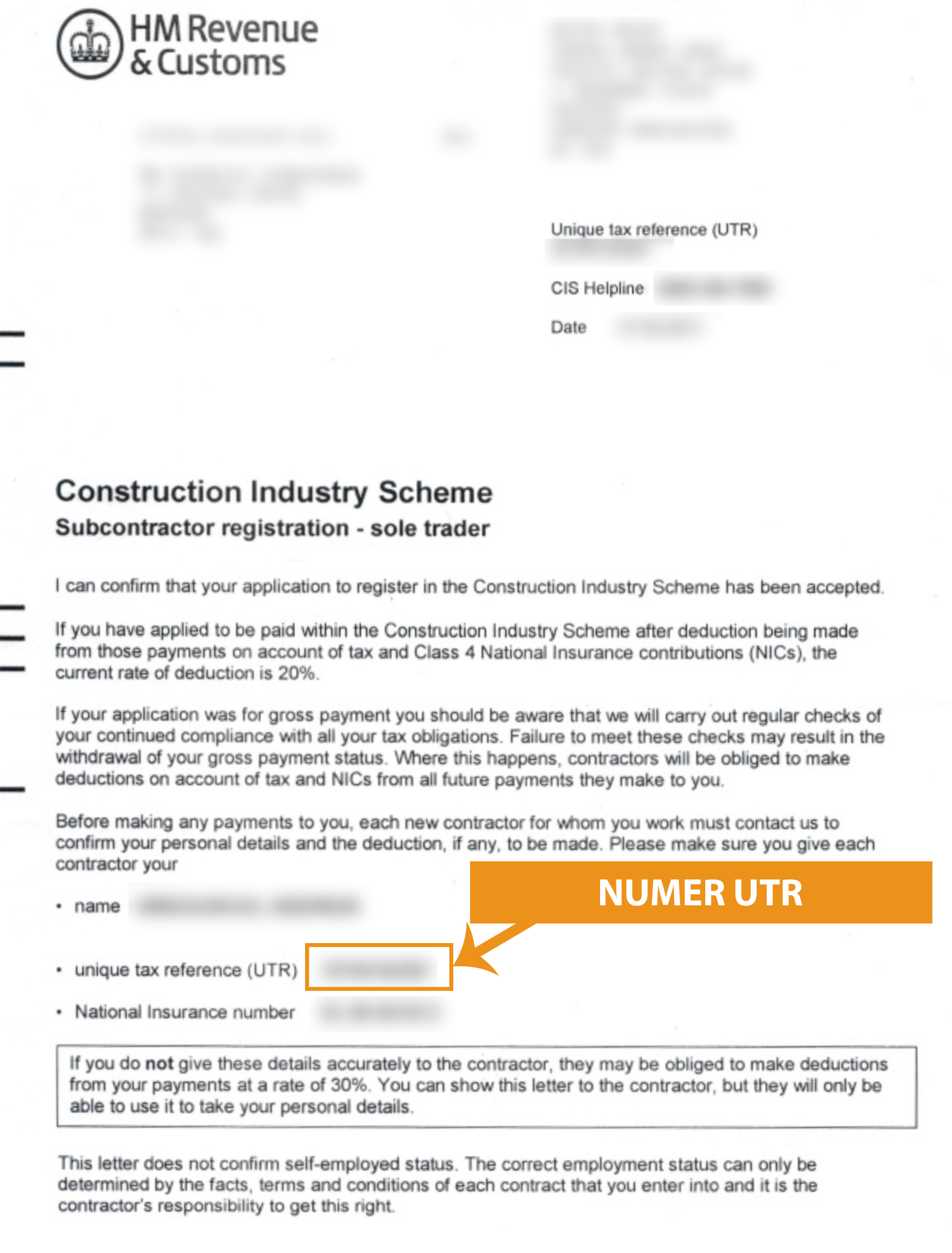 Uzyskaj zwrot nadpłaconych podatków ze Zjednoczonego Królestwa - UTR number
