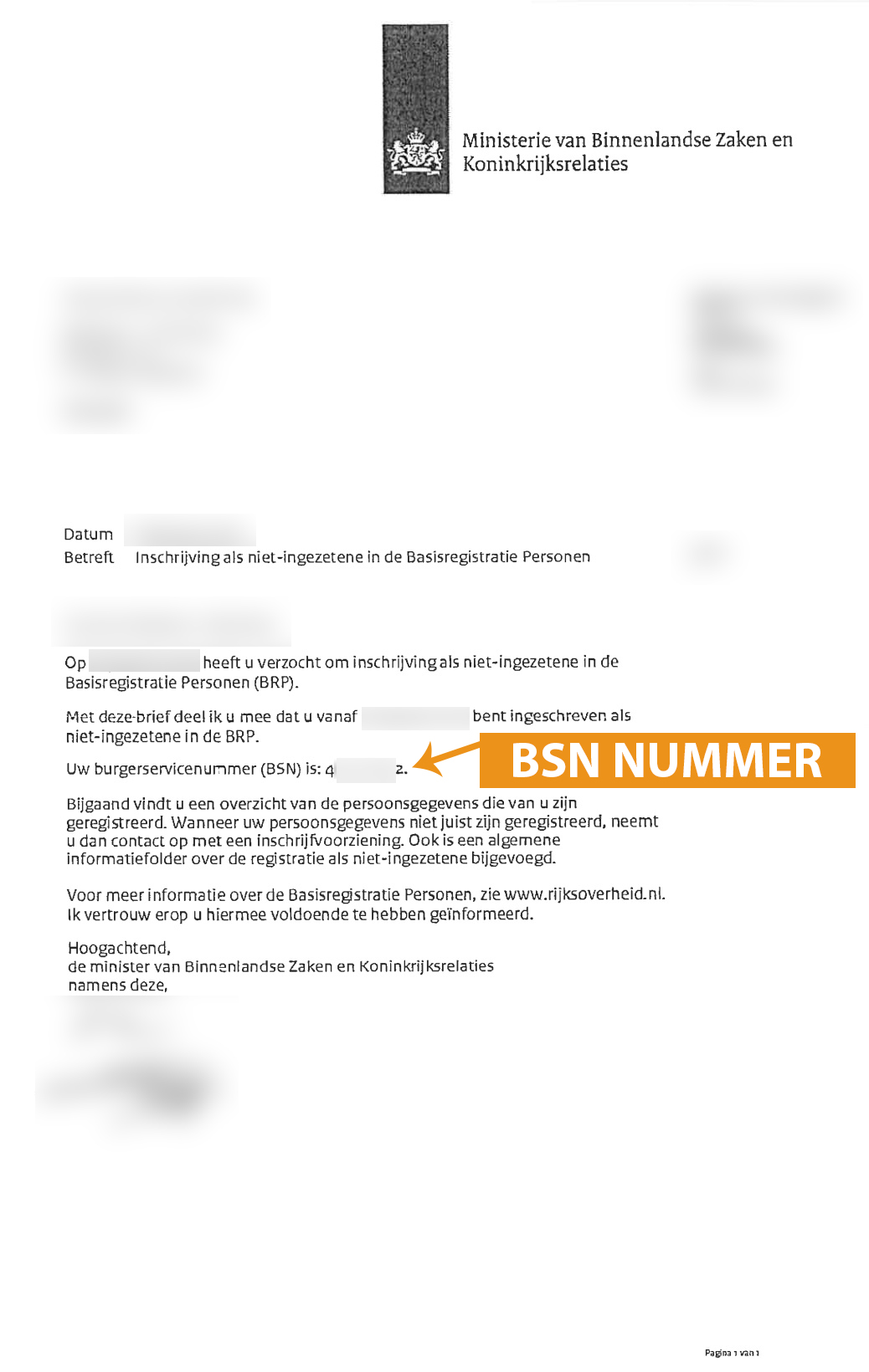 Steuerrückerstattung aus den Niederlanden - BSN