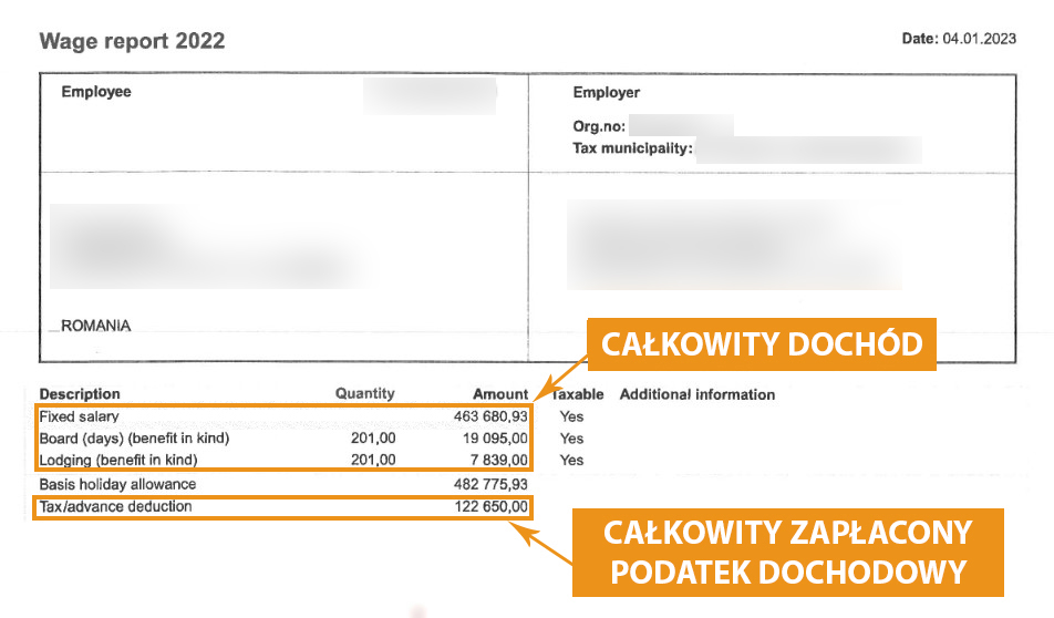 Uzyskaj zwrot nadpłaconych podatków z Norwegii - Arsoppgave