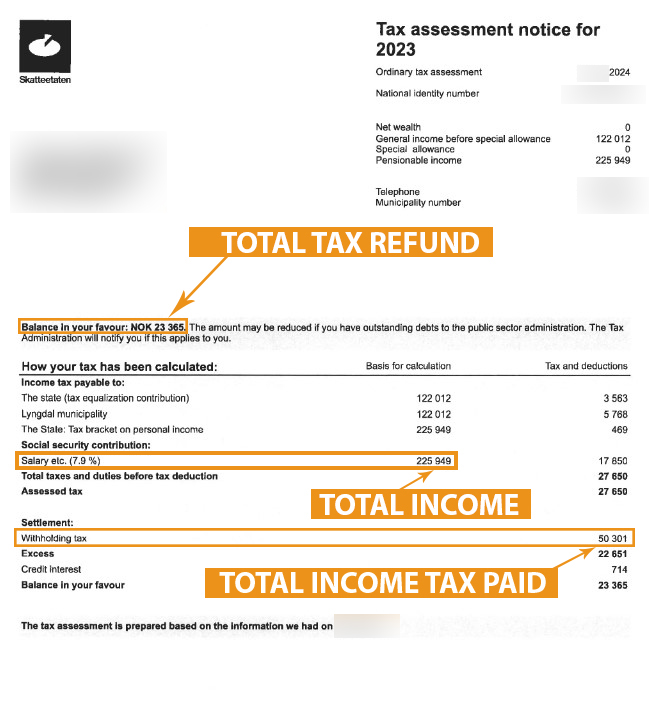 Steuerrückerstattung aus Norwegen - Skatteoppgjor