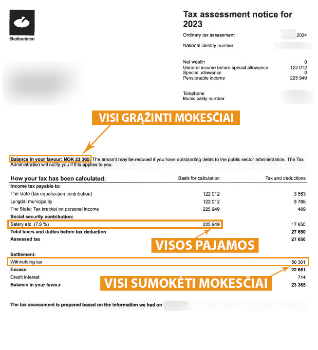 Susigrąžinkite mokesčių permoką iš Norvegijos - Skatteoppgjor