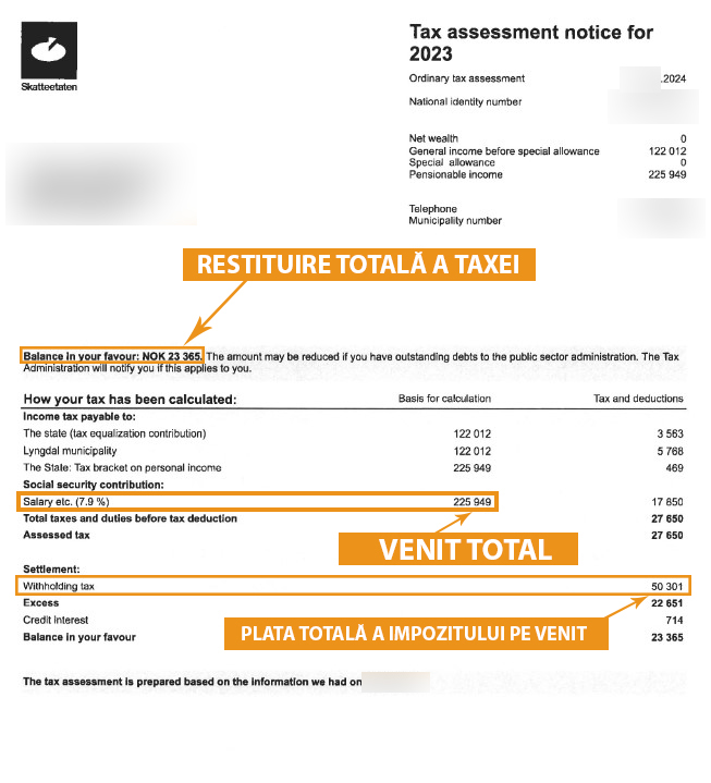 Recuperați taxele plătite în plus din Norvegia - Skatteoppgjor