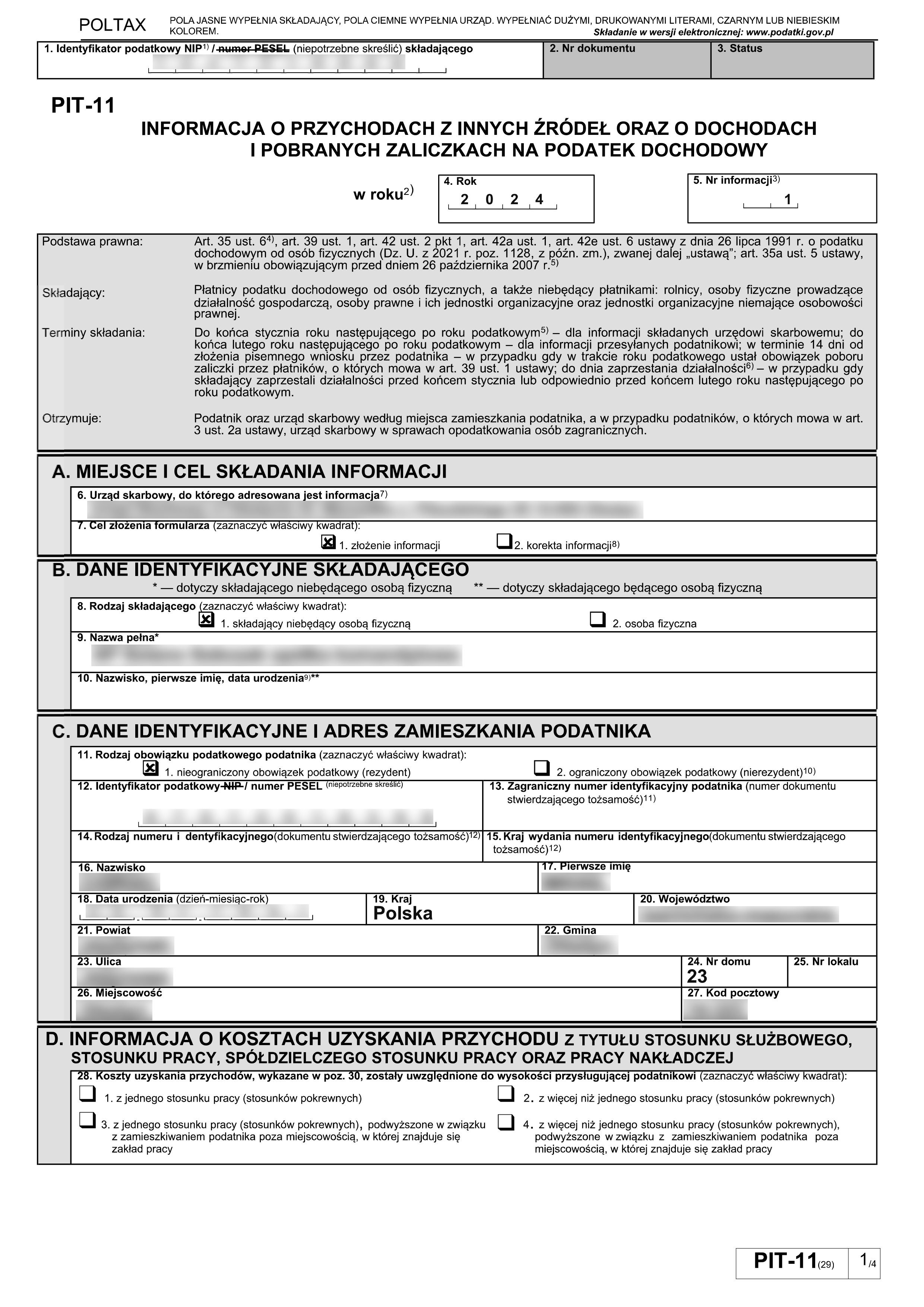 Otrzymaj zwrot Twoich nadpłaconych podatków z Polski - PIT11