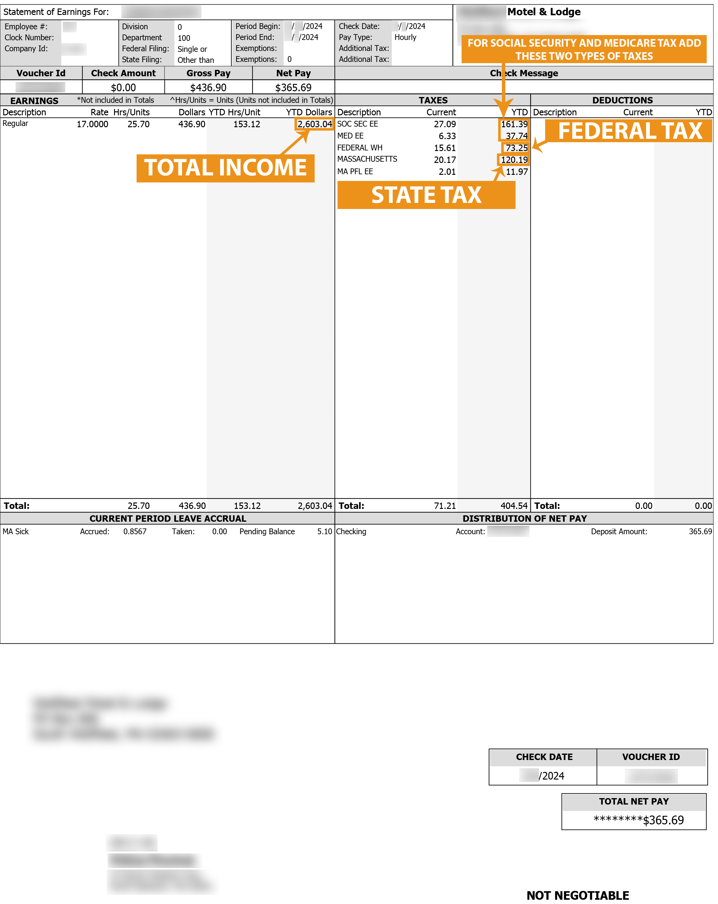 Refund your overpaid taxes from USA - Payslip