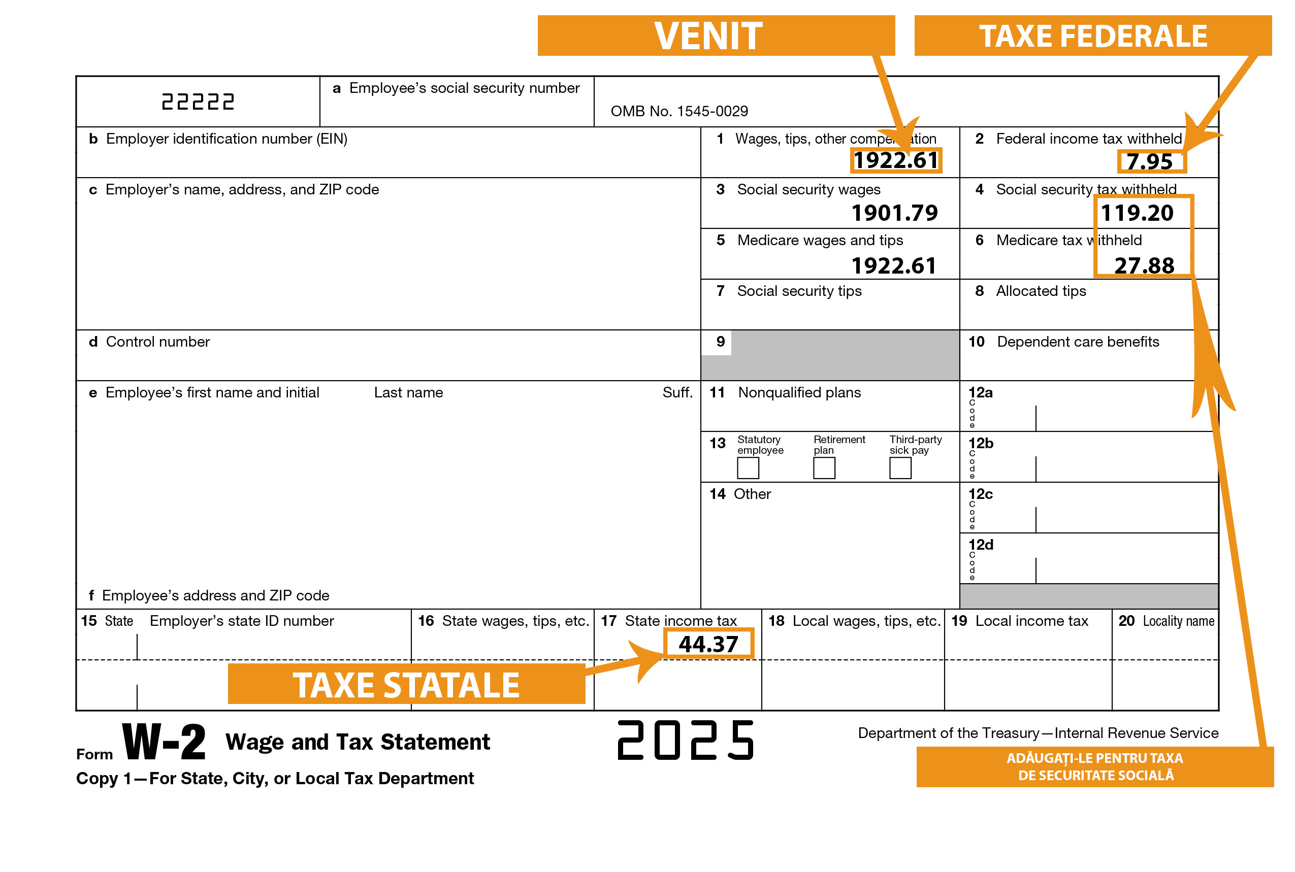 Recuperați-vă taxele plătite în plus din SUA - W-2